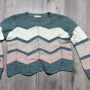 FCT Handmade Striped Chevron Knit Sweater